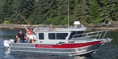 Captain Moe Neale Jr.

Built 2013 - 30 Knot Cruise - Twin 250HP Outboards, 25HP Kicker, Enclosed Head, Raymarine GPS/Sounder/Radar with rear helm slave package, Icom VHF Radio, 2x Scotty Downriggers, Capacity 5 on Saltwater Trips - 6 on Freshwater Trips