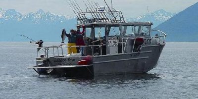 Captain Kevin Frank

Built 2002 - 20 Knot Cruise - Single 300HP Diesel, 25HP Kicker, Enclosed Head, Raymarine GPS/Sounder/Radar with rear helm slave package, Icom VHF Radio, 2x Penn Downriggers, Capacity 6 on Saltwater Trips - 6 on Freshwater Trips